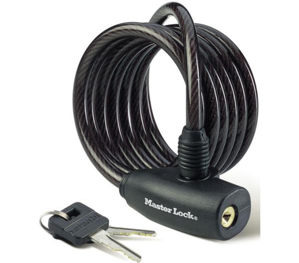 Master Lock Kabelschloss Family Schwarz 8 mm x 1800 mm Schl&uuml;ssel