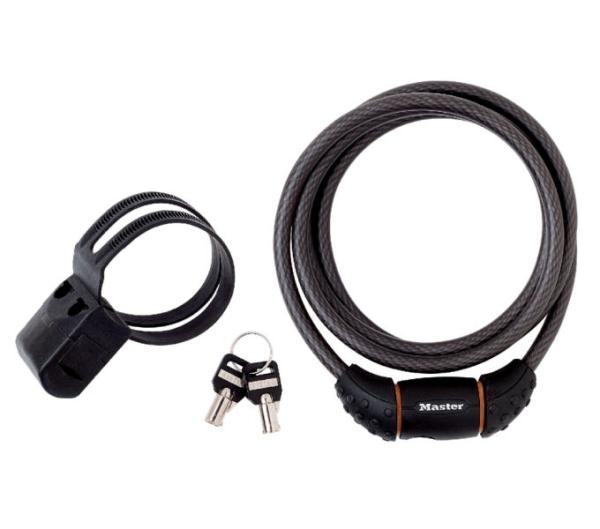 Master Lock Kabelschloss Quantum Schwarz 10 mm x 1800 mm Schl&uuml;ssel