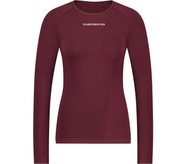SHIMANO W's SHIMANO Long Sleeve Base Layer Rot L/XL