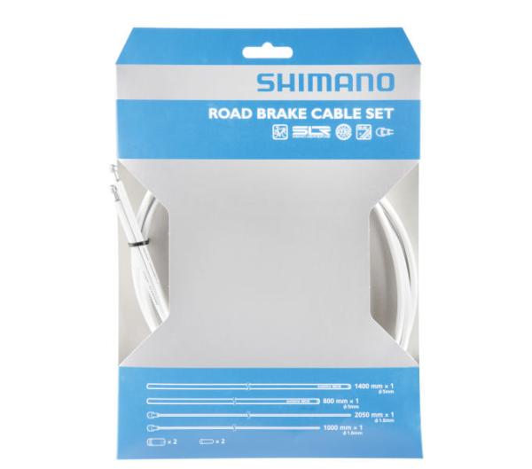 SHIMANO Bremszug-Set Road SIL-TEC beschichtet Wei&szlig;